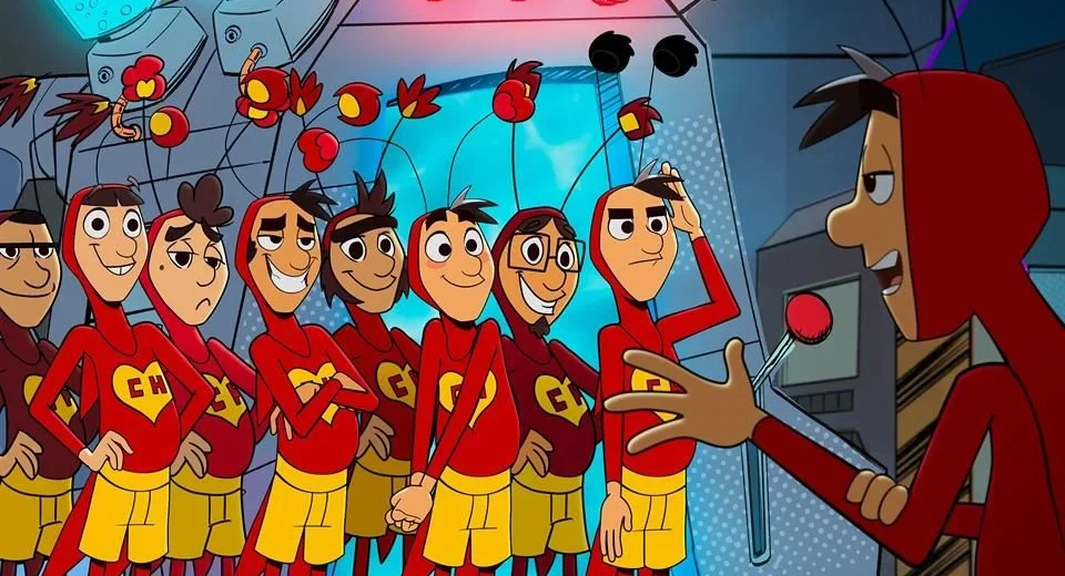 Ilustración icónica del Chapulín Colorado sosteniendo su chipote chillón