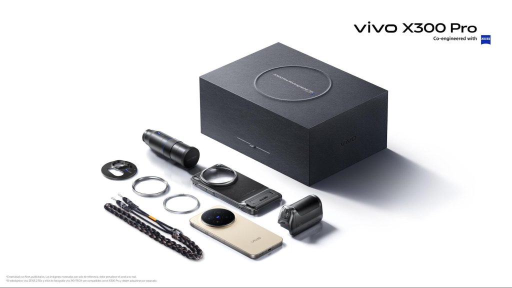 Smartphone vivo X300 Pro con kit