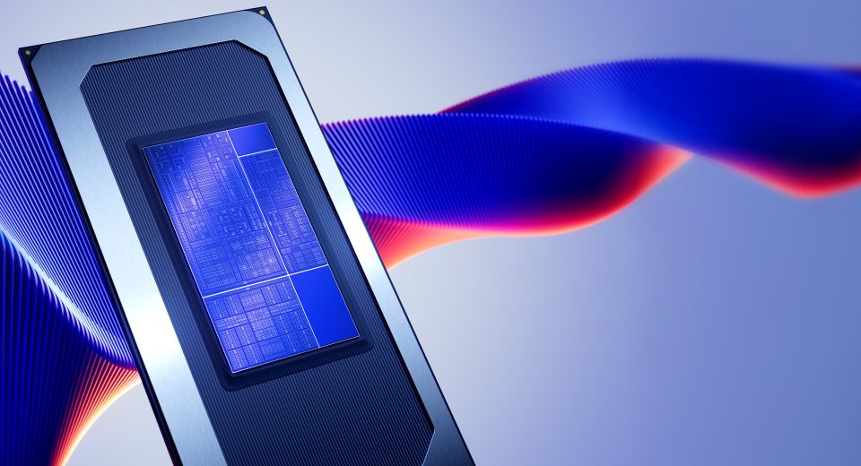 el nuevo procesador Intel Core Ultra Serie 3 con hologramas de datos