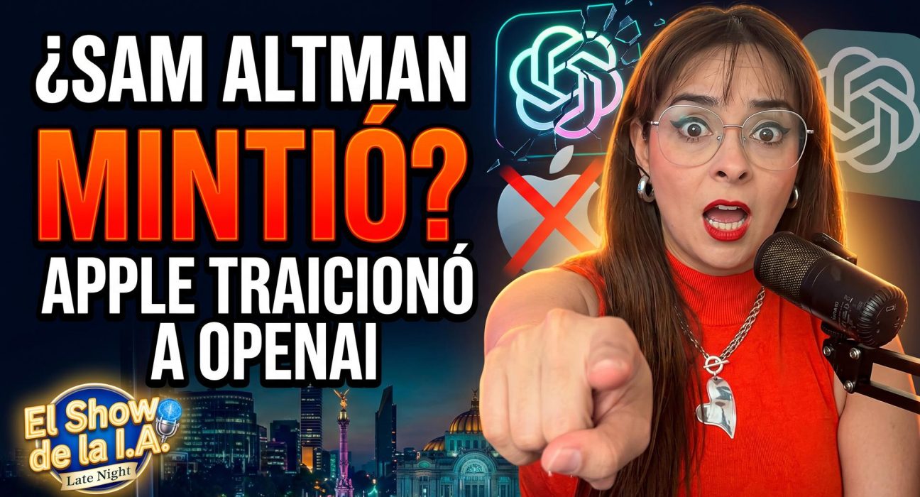 Composición digital horizontal para blog de tecnología. Muestra elementos representativos de las noticias de IA: