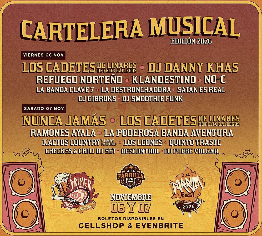 Parrilleros asando carne en el A la Parrilla Fest 2026 en Mexicali
